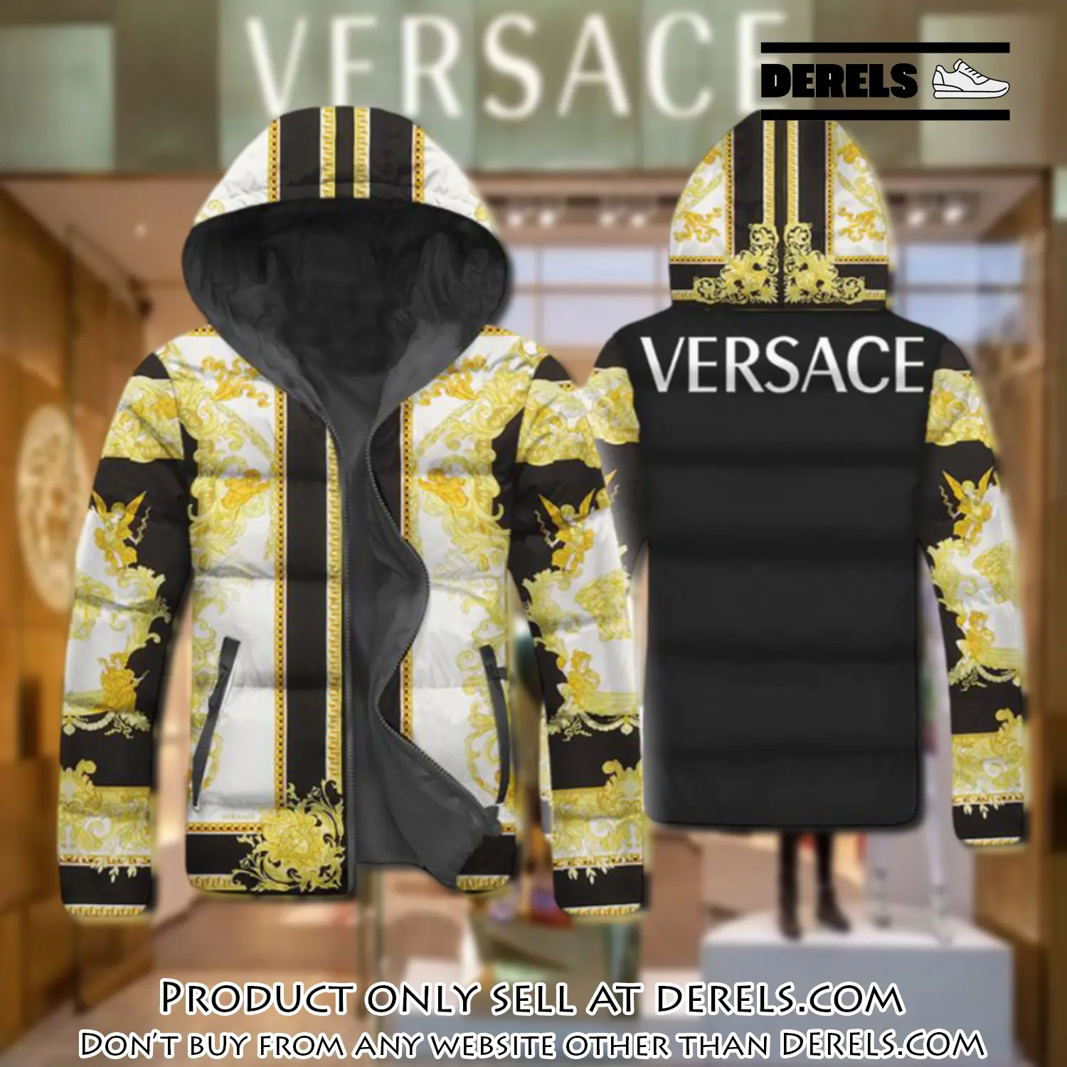 Versace downfilled coat ultralight down jacket outdoor jacket warm outwear dfj1023 dr2815584